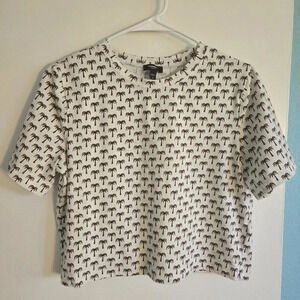 Express Relaxed Fit Palm Tree Crop Size XS
